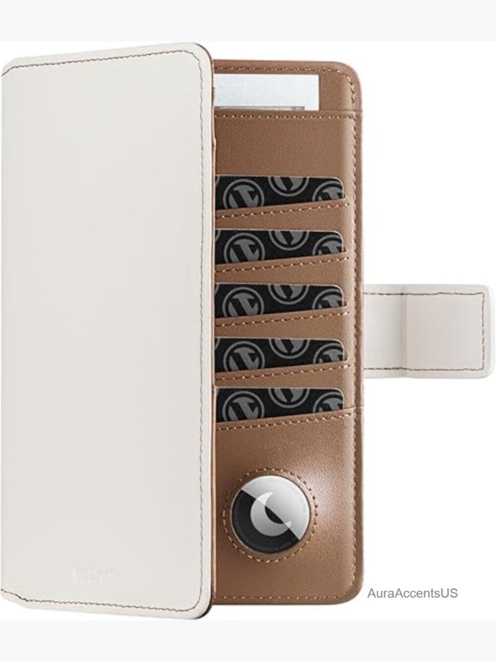 Passport Holder with RFID Blocking, Airtag Holder, Bifold Travel Wallet, 6 Card